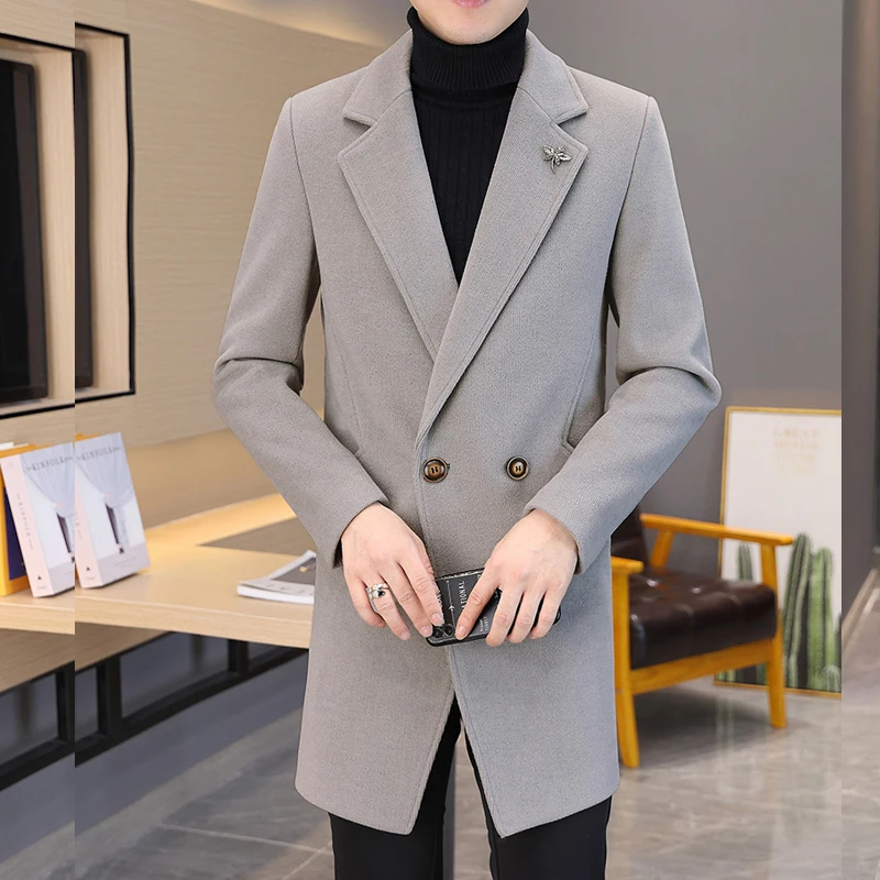 Мужское шерстяное пальто средней длины свободного кроя, модное, повседневное, деловое, двубортное, однотонное, в британском стиле, ветровка
Мужское шерстяное пальто средней длины свободного кроя, модное, повседневное, деловое, двубортное, однотонное, в британском стиле, ветровка