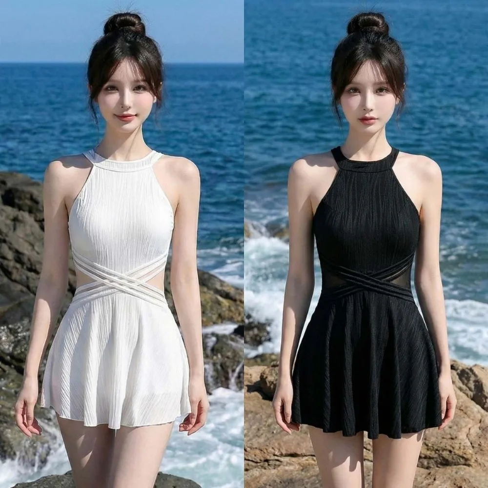 Slim Fit Backless Skirt Swimsuit Pleated Sleeveless Hanging Neck Swimsuit Beachwear Fashion Hot Spring Swimwear Summer Beach
Slim Fit Backless Skirt Swimsuit Pleated Sleeveless Hanging Neck Swimsuit Beachwear Fashion Hot Spring Swimwear Summer Beach
