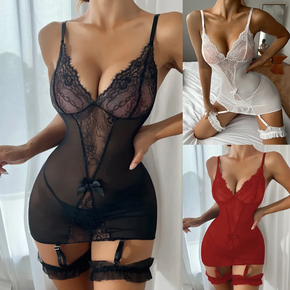 Sexy Lingerie Women Slim Fitting Short Mini Skirt Club Wear Erotic Sling Sleeveless Underwear Lace Sexy Baby Doll Dress 
Sexy Lingerie Women Slim Fitting Short Mini Skirt Club Wear Erotic Sling Sleeveless Underwear Lace Sexy Baby Doll Dress