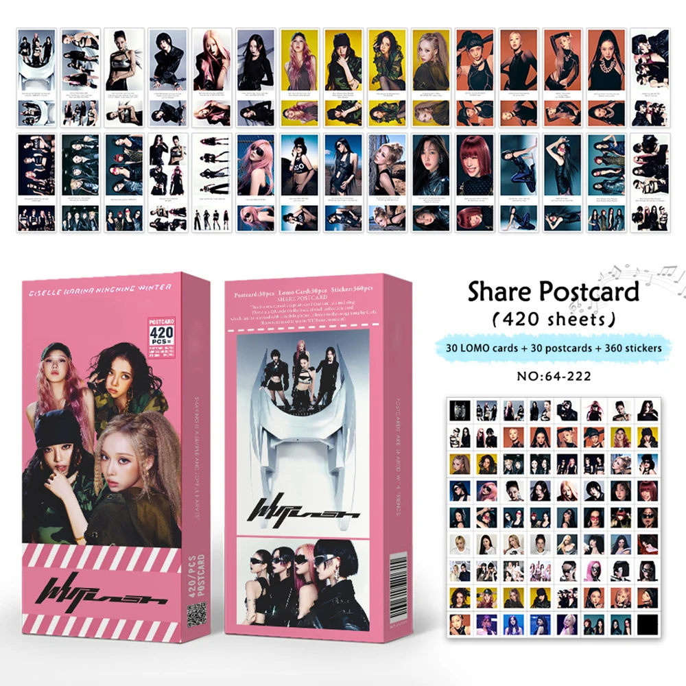 420Pcs/Set Kpop Winter Karina Whiplash Album Share Postcards Stickers Giselle Ningning Greeting Cards DIY Decals Birthday Gifts
420Pcs/Set Kpop Winter Karina Whiplash Album Share Postcards Stickers Giselle Ningning Greeting Cards DIY Decals Birthday Gifts