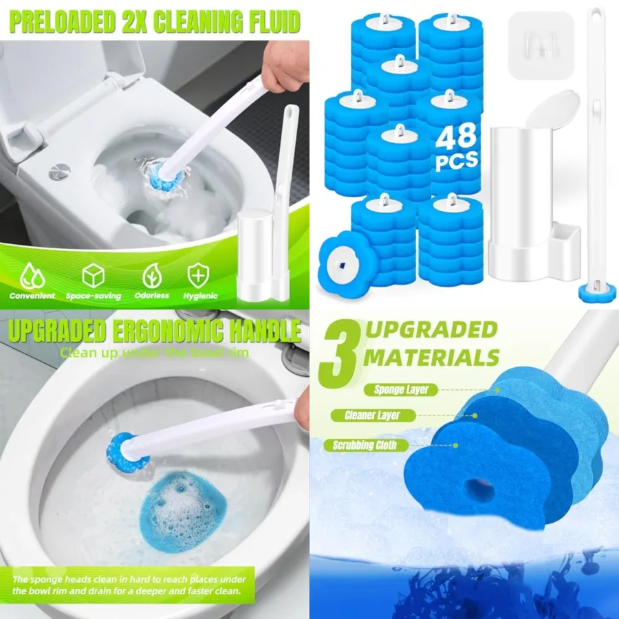 Disposable Toilet Brush and Holder Set, Toilet Wand Refills, Extended Handle with Cleaner, Toilet Brush for Toilet Bowl Cleaner
Disposable Toilet Brush and Holder Set, Toilet Wand Refills, Extended Handle with Cleaner, Toilet Brush for Toilet Bowl Cleaner