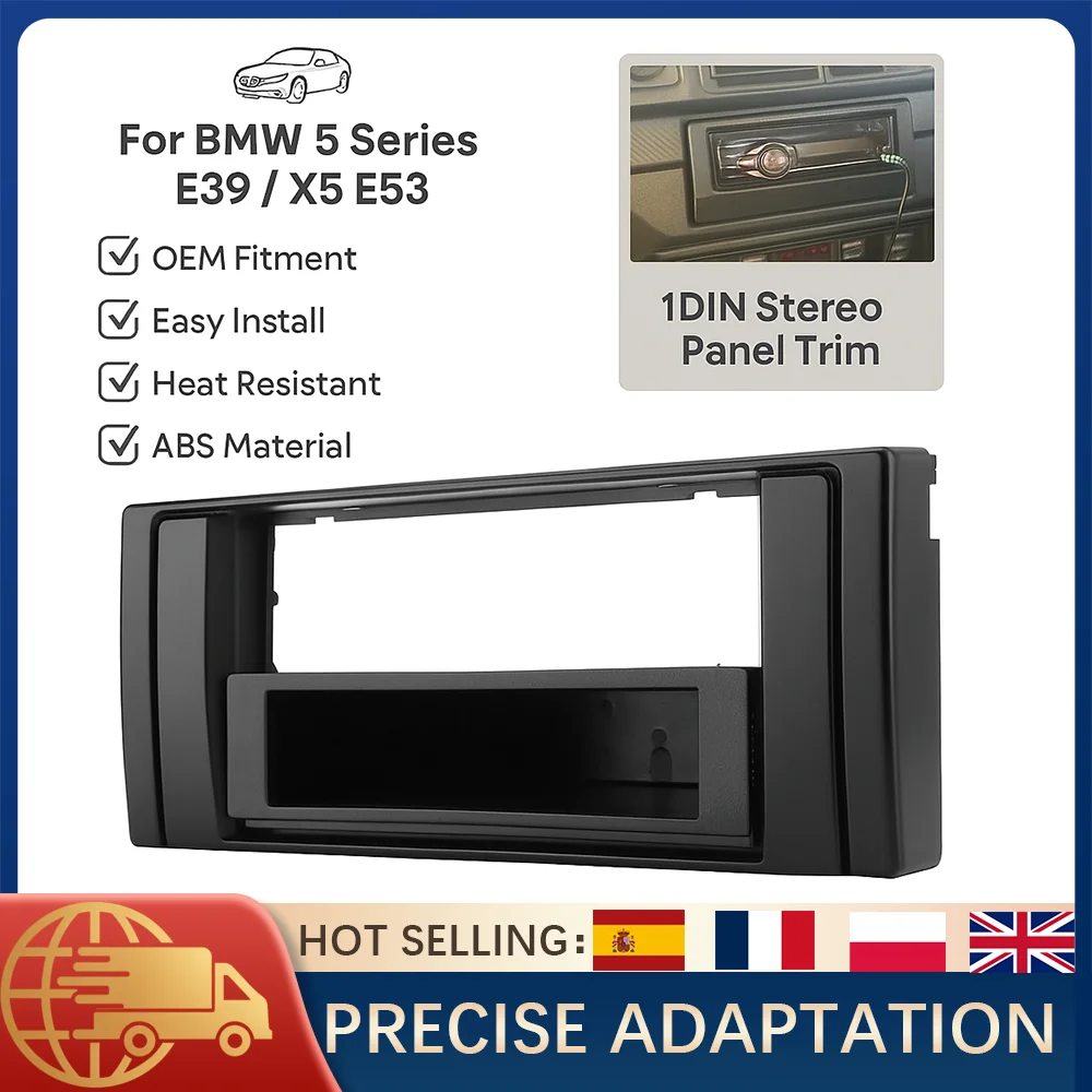 1PC Radio Fascia Panel Frame For BMW 5 Series E39 X5 E53 1 Din CD Player Stereo Dash Trim Kit Audio Installation Mount Black
1PC Radio Fascia Panel Frame For BMW 5 Series E39 X5 E53 1 Din CD Player Stereo Dash Trim Kit Audio Installation Mount Black