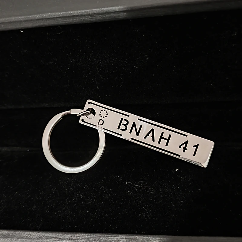 Custom License Plate Nameplate Keychain Personalized Hollow Out Design Stainless Steel Key Ring Anti Lost Customized Products
Custom License Plate Nameplate Keychain Personalized Hollow Out Design Stainless Steel Key Ring Anti Lost Customized Products