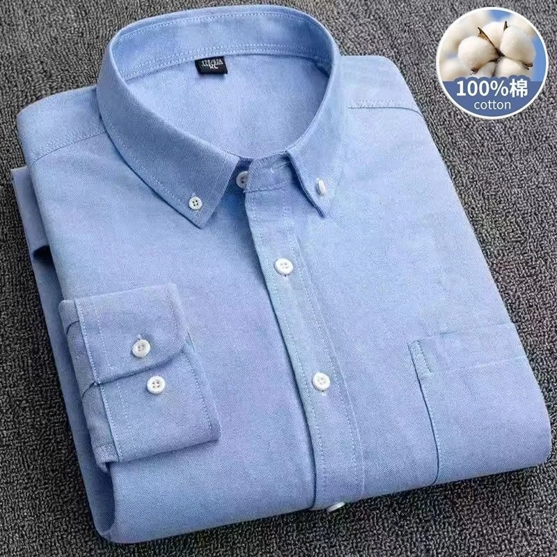 2026 Men's Oxford Long Sleeve Shirts 100% Cotton Solid Color Turn Down Collar Regular Fit Daily Men Clothing Button-down Shirts
2026 Men's Oxford Long Sleeve Shirts 100% Cotton Solid Color Turn Down Collar Regular Fit Daily Men Clothing Button-down Shirts