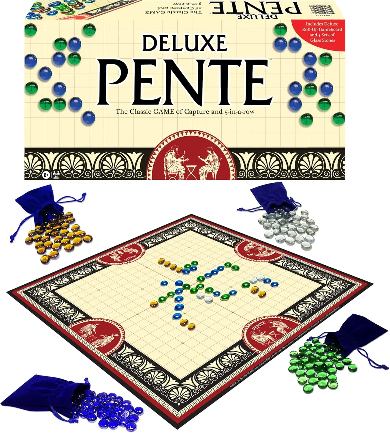 Deluxe Pente, by Games USA, Family Strategy Game of Capture Stones for 2 to 4 Players, Ages 8+
Deluxe Pente, by Games USA, Family Strategy Game of Capture Stones for 2 to 4 Players, Ages 8+