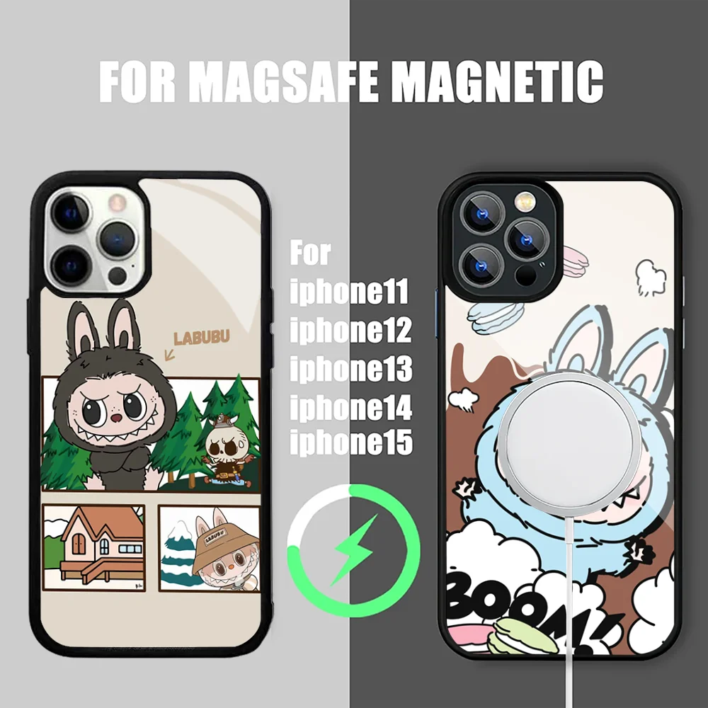 Cute L-Labubu Kawaii Phone Case For IPhone 15 14 13 Pro Max 11 12 Mini Alex Mirror For Magsafe Wireless Charging Cover
Cute L-Labubu Kawaii Phone Case For IPhone 15 14 13 Pro Max 11 12 Mini Alex Mirror For Magsafe Wireless Charging Cover