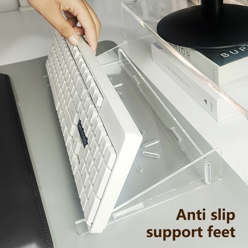 Removable Tilted Keyboard Stand Ergonomic Typing Acrylic Keyboard Riser Tilt Desk Computer Keyboard Lifter For Home Office Games
Removable Tilted Keyboard Stand Ergonomic Typing Acrylic Keyboard Riser Tilt Desk Computer Keyboard Lifter For Home Office Games