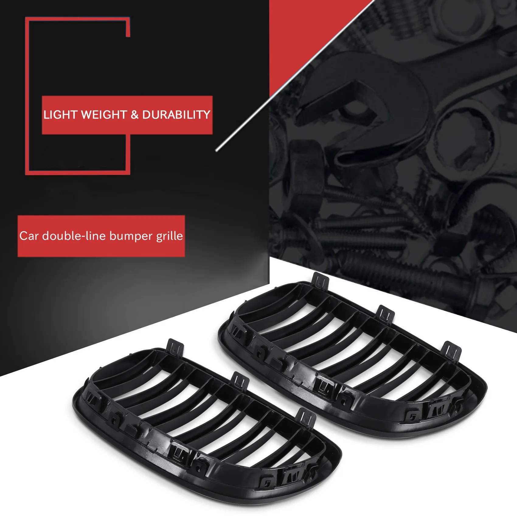 2Pcs Front Bumper Kidney Twin Fins Sport Grill Grille For BMW 3 Series E92 E93 M3 Two Doors 2006-2009(Bright Black)
2Pcs Front Bumper Kidney Twin Fins Sport Grill Grille For BMW 3 Series E92 E93 M3 Two Doors 2006-2009(Bright Black)