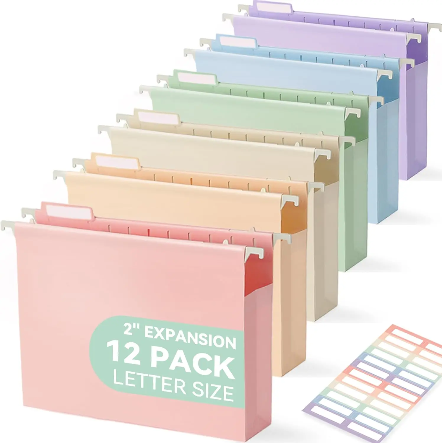 Plastic Expanding File Folders, 2" Heavy Duty Pocket for Filing Cabinet, Letter Size, 12 Pack
Plastic Expanding File Folders, 2" Heavy Duty Pocket for Filing Cabinet, Letter Size, 12 Pack
