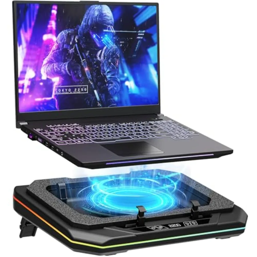 Height Adjustable Gaming Laptop Cooling Pad for Max 19 Inches Notebook RGB Laptop Cooler Stand with Powerful Turbofan 3500 RPM
Height Adjustable Gaming Laptop Cooling Pad for Max 19 Inches Notebook RGB Laptop Cooler Stand with Powerful Turbofan 3500 RPM