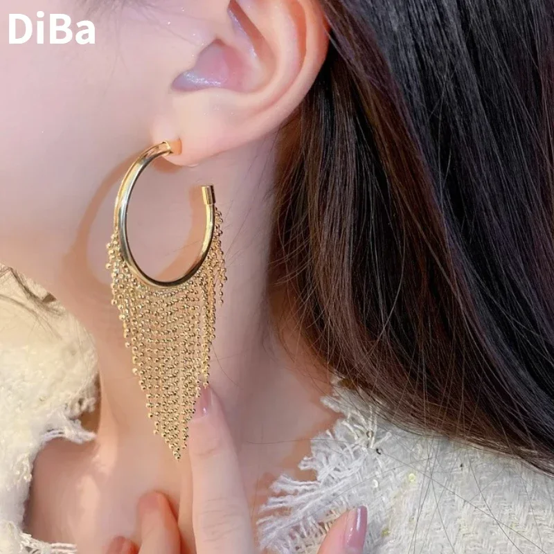 Fashion Jewelry European and American Design Metal Tassel Hoop Earrings For Women Party Gifts 2024 Trend New Accessories
Fashion Jewelry European and American Design Metal Tassel Hoop Earrings For Women Party Gifts 2024 Trend New Accessories