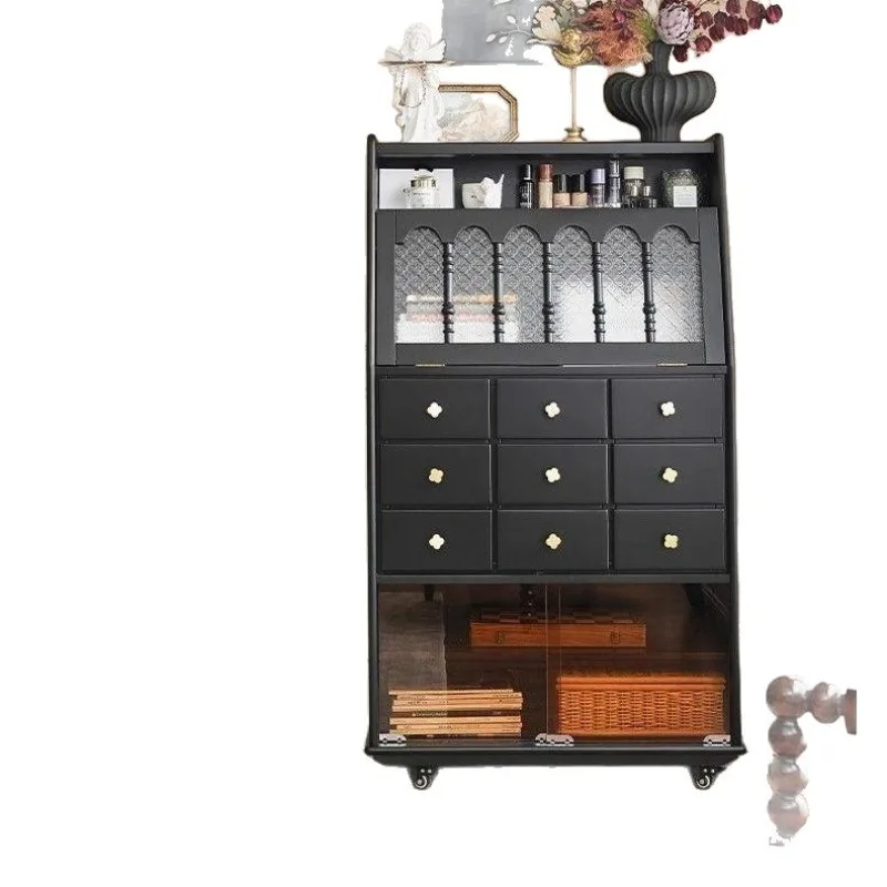 French retro solid wood removable side cabinet living room against the wall multi-functional locker dining room tea storage
French retro solid wood removable side cabinet living room against the wall multi-functional locker dining room tea storage