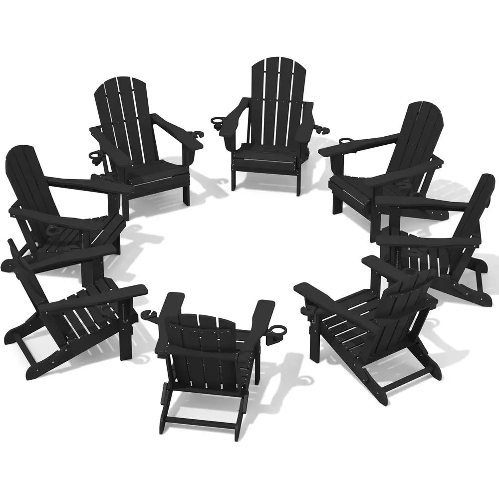 Composite Dual Cup Holder Adirondack Chair Set of 8 - Black
Composite Dual Cup Holder Adirondack Chair Set of 8 - Black