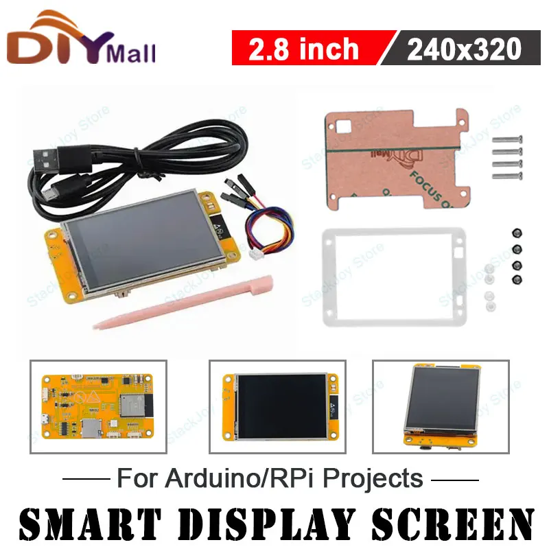 2.8" ESP32 TFT LCD Module 240x320 with Resistive Touch ILI9341 Driver ESP32-2432S028R Development Board with Acrylic Case
2.8" ESP32 TFT LCD Module 240x320 with Resistive Touch ILI9341 Driver ESP32-2432S028R Development Board with Acrylic Case