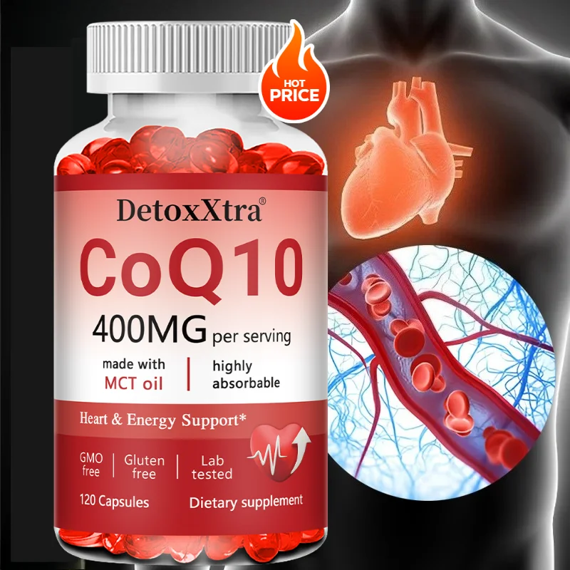 Coenzyme Q10 Capsules 400mg, High Absorption Daily Nutrient, Support Blood Pressure, Vitality & Circulatory Wellness, 60 Counts
Coenzyme Q10 Capsules 400mg, High Absorption Daily Nutrient, Support Blood Pressure, Vitality & Circulatory Wellness, 60 Counts