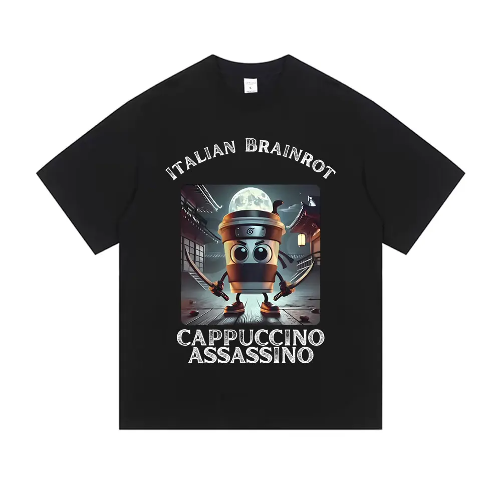 Italian Brainrot Cappuccino Assasino Funny Meme T-shirt Men Women Casual Joke Humor Streetwear Male Vintage Oversized T Shirts
Italian Brainrot Cappuccino Assasino Funny Meme T-shirt Men Women Casual Joke Humor Streetwear Male Vintage Oversized T Shirts