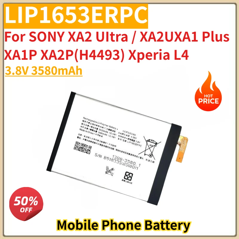 Высококачественная аккумуляторная батарея LIP1653ERPC 3.8V 3580mAh для SONY XA2 Ultra / XA2UXA1 Plus / XA1P XA2P(H4493) Xperia L4, абсолютно новая
Высококачественная аккумуляторная батарея LIP1653ERPC 3.8V 3580mAh для SONY XA2 Ultra / XA2UXA1 Plus / XA1P XA2P(H4493) Xperia L4, абсолютно новая