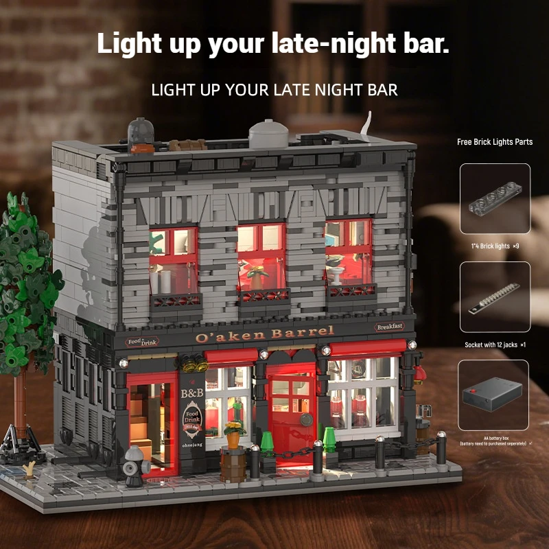 2368 шт., набор строительных блоков для городской уличной сцены, ретро-бар, музыкальный бар, украшения, модель в сборе, детская игрушка в подарок
2368 шт., набор строительных блоков для городской уличной сцены, ретро-бар, музыкальный бар, украшения, модель в сборе, детская игрушка в подарок