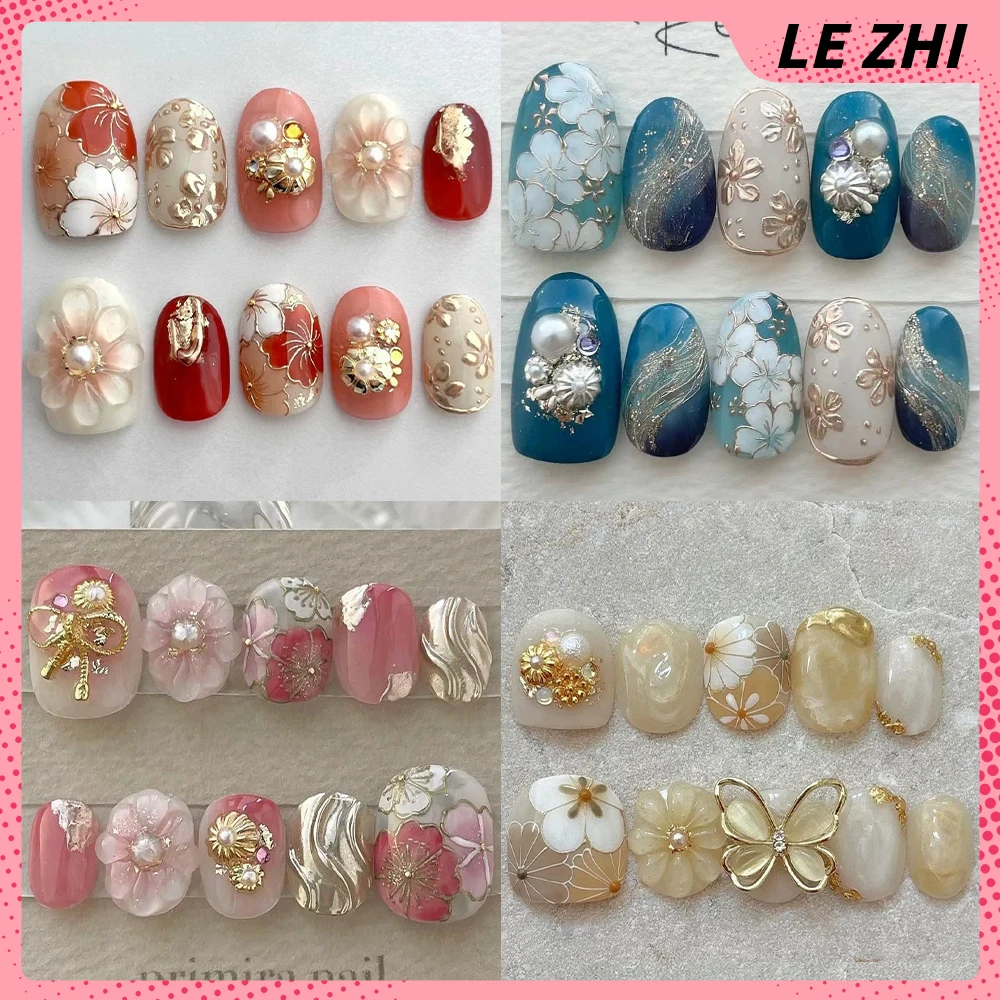 10Pcs Light Luxury 3D Flower Handmade Short Almond Press On Nails Gilding Pearl Diamond Butterfly Detachable Nails Party Sticker
10Pcs Light Luxury 3D Flower Handmade Short Almond Press On Nails Gilding Pearl Diamond Butterfly Detachable Nails Party Sticker