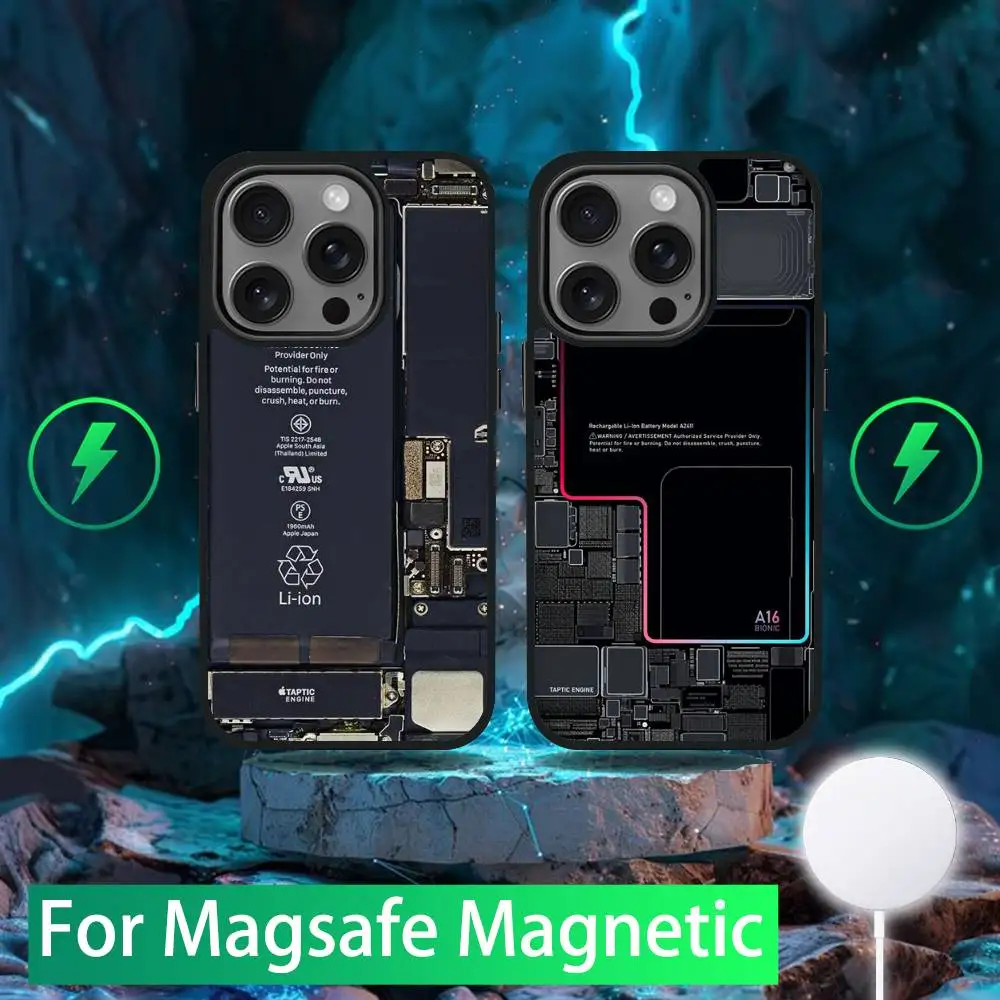 Electric Board Circuit Internal Phone Case For iPhone 16,15,14,13,12,11,Pro,Max,Plus,Mini,SE Magsafe Magnetic Wireless Charging
Electric Board Circuit Internal Phone Case For iPhone 16,15,14,13,12,11,Pro,Max,Plus,Mini,SE Magsafe Magnetic Wireless Charging