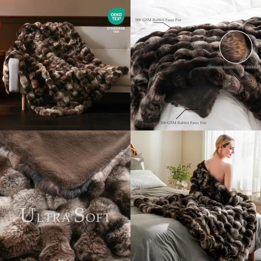 Fluffy Faux Fur Throw Blanket for Couch, Soft Plush Thick Cozy Fuzzy Luxury Minky Bubble Blanket for Home Living Room Decor Gif
Fluffy Faux Fur Throw Blanket for Couch, Soft Plush Thick Cozy Fuzzy Luxury Minky Bubble Blanket for Home Living Room Decor Gif