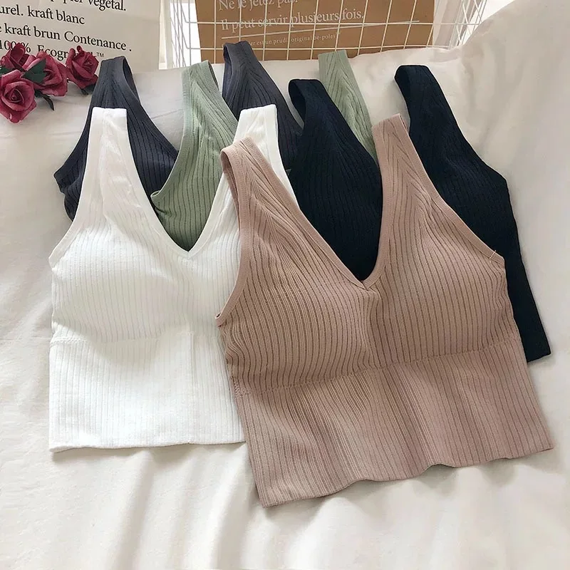 Women's Cotton Underwear Tube Tops Sexy Solid Color Top Fashion Push Up Bra Woman Thread Sports Tank Up Female Outdoor Crop Top
Women's Cotton Underwear Tube Tops Sexy Solid Color Top Fashion Push Up Bra Woman Thread Sports Tank Up Female Outdoor Crop Top