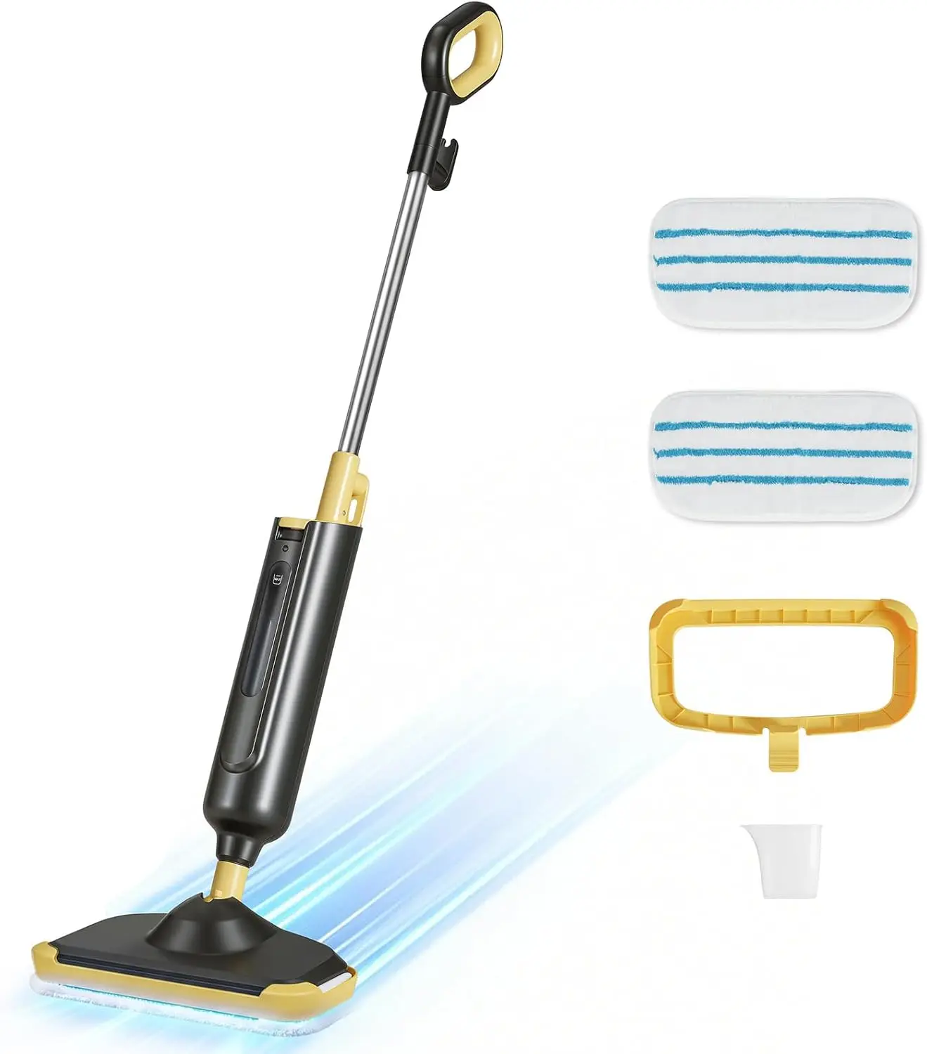 Lightweight Steam Mop for Hardwood Tile Laminate Floors, 2 Washable Pads, Black Yellow
Lightweight Steam Mop for Hardwood Tile Laminate Floors, 2 Washable Pads, Black Yellow