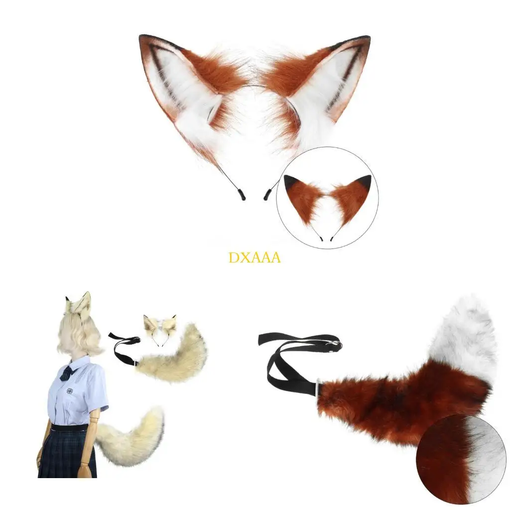 DXAA Soft Plush Comfort Red Foxes Animal Ear Hairband Tail Set for Themed Parties
DXAA Soft Plush Comfort Red Foxes Animal Ear Hairband Tail Set for Themed Parties