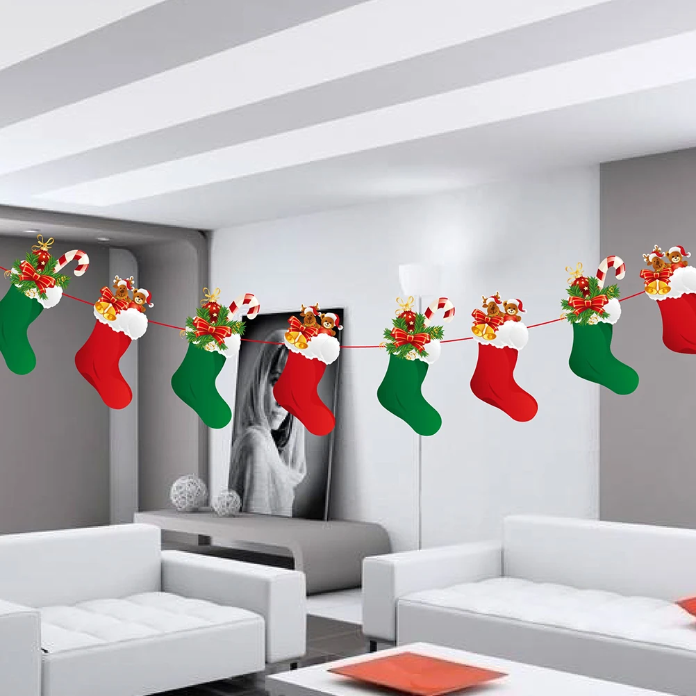 4 Pcs Christmas Banner Decorations Hanging Paper Flags Party Bunting Home Wall Window Tree Office Garden Decorative Wreath
4 Pcs Christmas Banner Decorations Hanging Paper Flags Party Bunting Home Wall Window Tree Office Garden Decorative Wreath