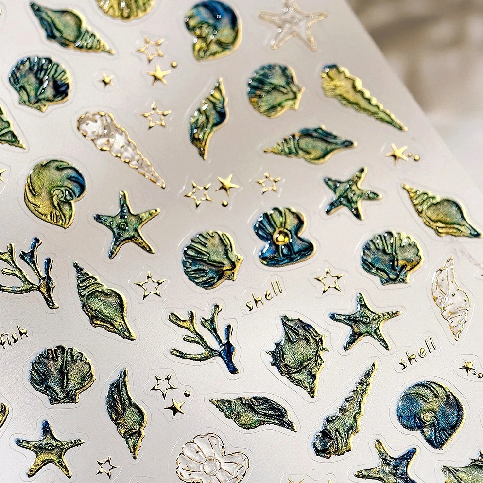 Green Gradient Coral Star Conch Goldfish Seasnail Jellyfish Shell Starfish Dolphin Sea Summer Beach Ocean Nail Art Sticker Decal
Green Gradient Coral Star Conch Goldfish Seasnail Jellyfish Shell Starfish Dolphin Sea Summer Beach Ocean Nail Art Sticker Decal