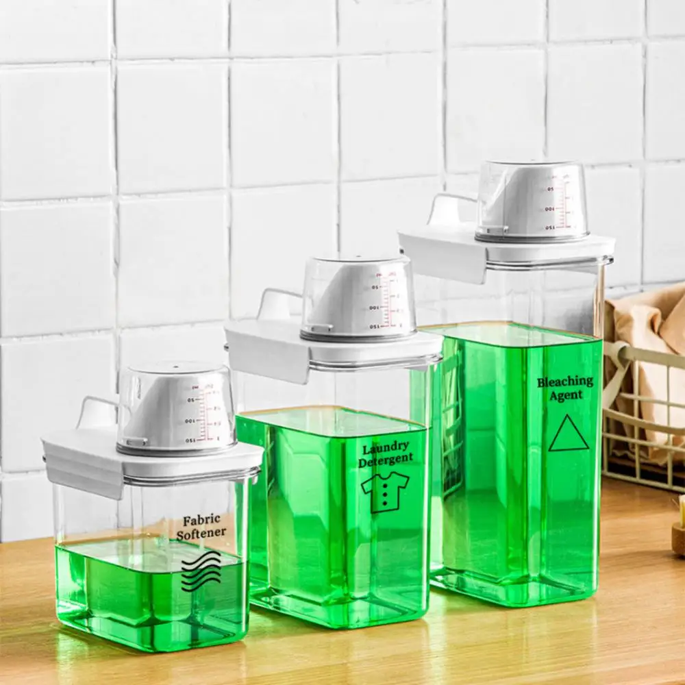 Multi-Use Laundry Powder Detergent 1100/1800/2300ml Dispenser Food Grains Rice Storage Container Pour Spout Measuring Cup
Multi-Use Laundry Powder Detergent 1100/1800/2300ml Dispenser Food Grains Rice Storage Container Pour Spout Measuring Cup