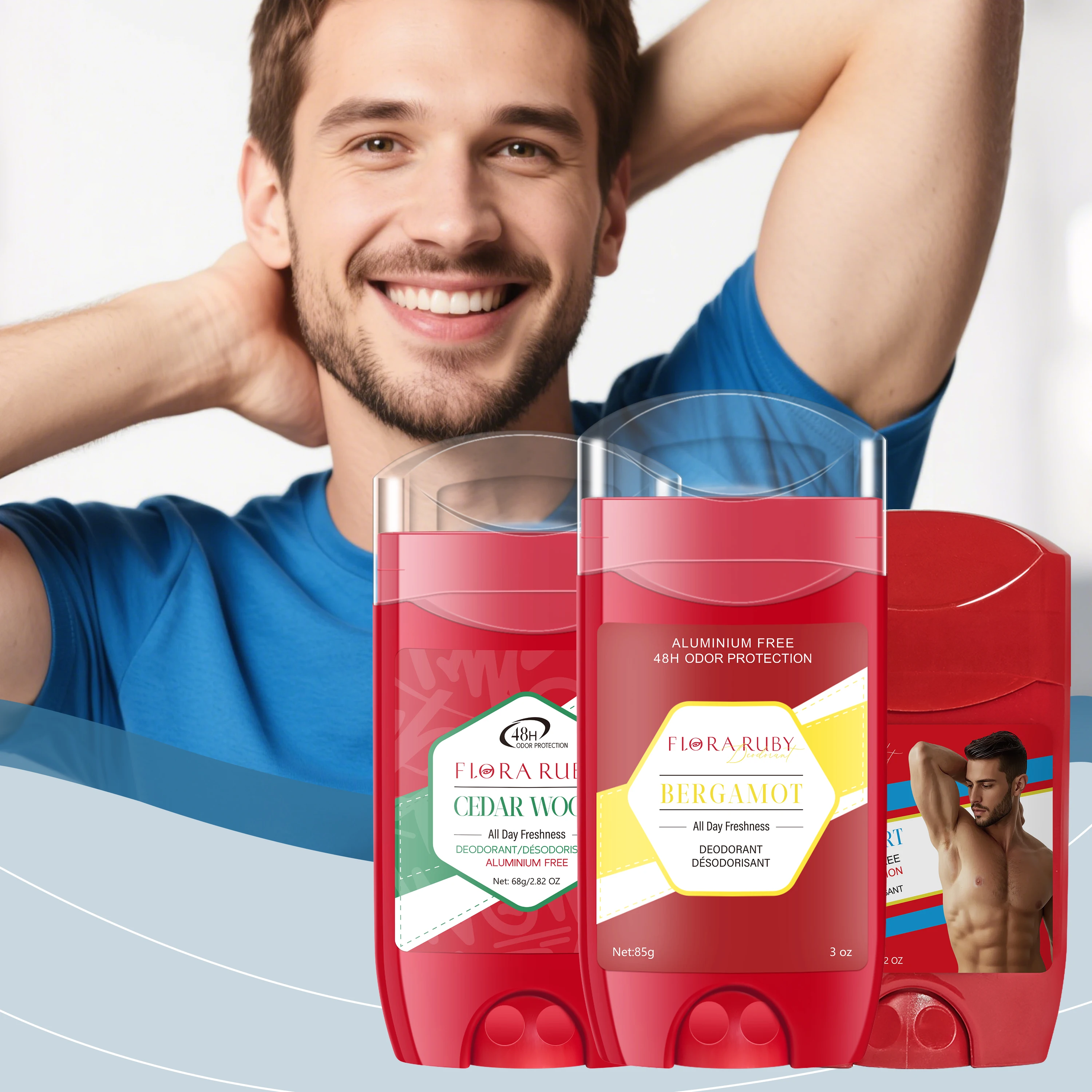 3PCS FLORA RUBY Men's Aluminum-Free Body Deodorant Stick, refreshing and moisturizing without being sticky, removes body odor
3PCS FLORA RUBY Men's Aluminum-Free Body Deodorant Stick, refreshing and moisturizing without being sticky, removes body odor