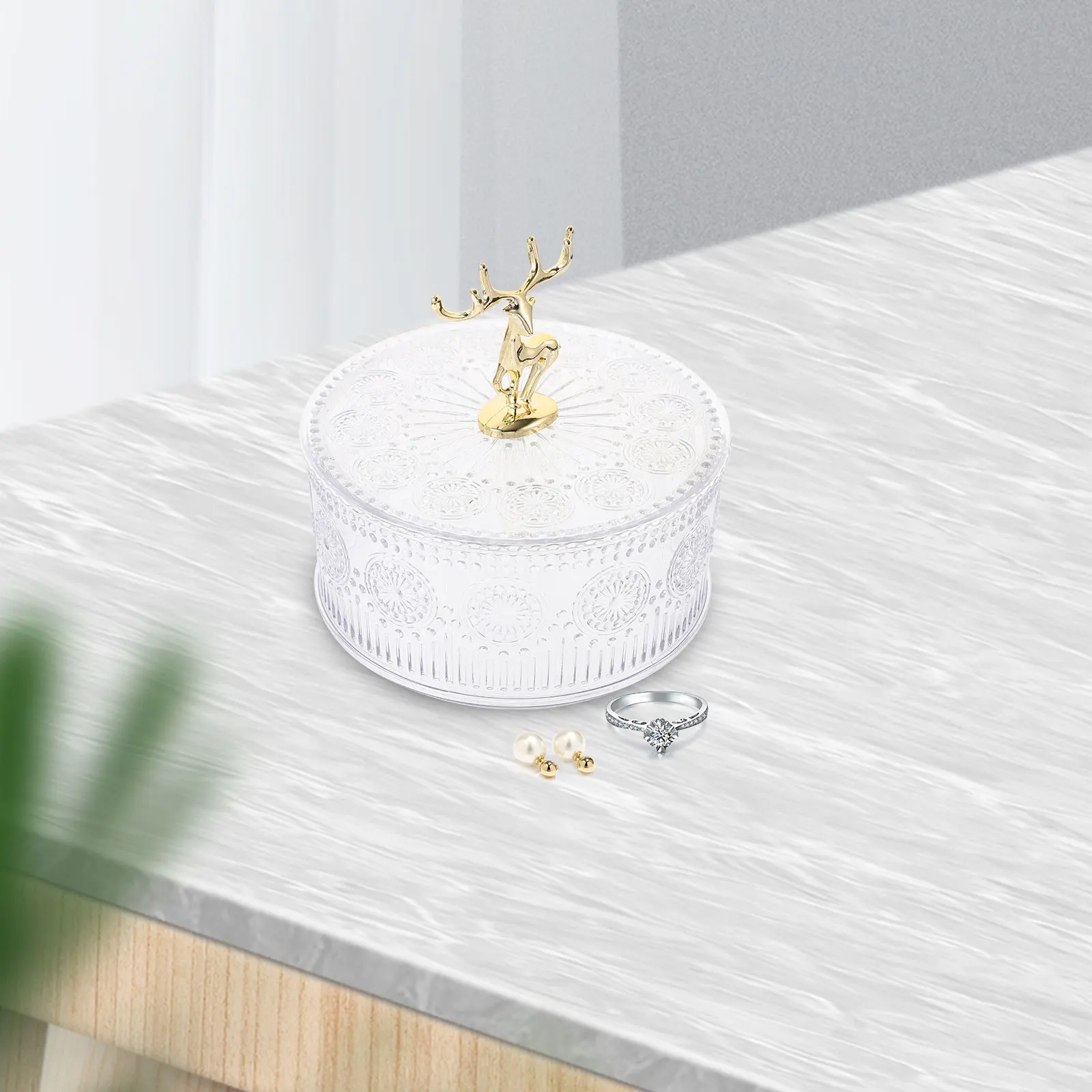 Transparent Jewelry Box Clear Storage Organizer Embossed Bead Pattern Lid Seal Snack Holder Trinket Bowls Candy Container
Transparent Jewelry Box Clear Storage Organizer Embossed Bead Pattern Lid Seal Snack Holder Trinket Bowls Candy Container