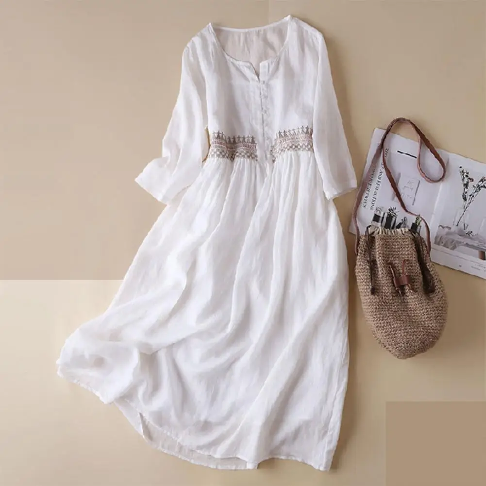 Double Layer Dress Ethnic Style Embroidered Midi Dress Women's High Waist A-line Long Sleeve Double Layers Spring/summer Fashion
Double Layer Dress Ethnic Style Embroidered Midi Dress Women's High Waist A-line Long Sleeve Double Layers Spring/summer Fashion
