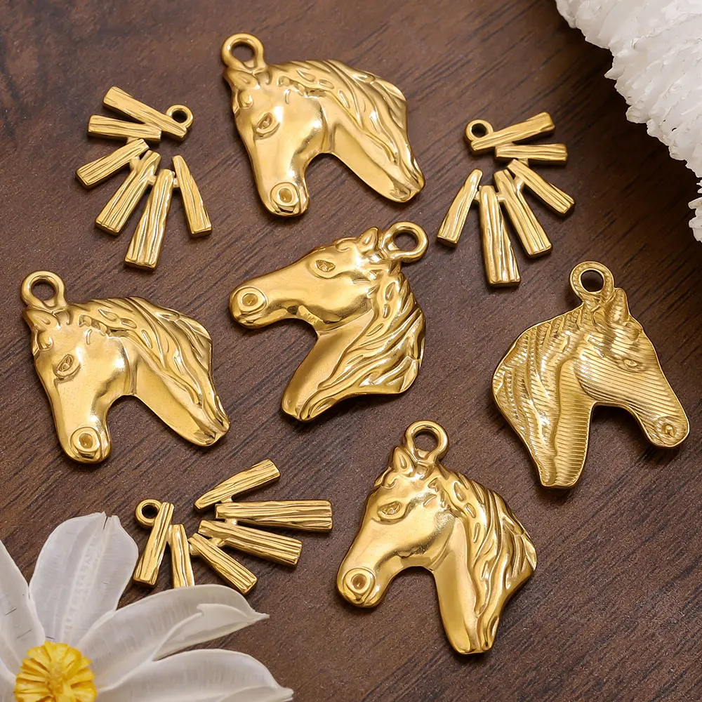 5pcs Stainless Steel Charms Steed Horse Head PVD Plated Gold Pendants Jewelry Making Accessories for Diy Women Earring Necklace
5pcs Stainless Steel Charms Steed Horse Head PVD Plated Gold Pendants Jewelry Making Accessories for Diy Women Earring Necklace