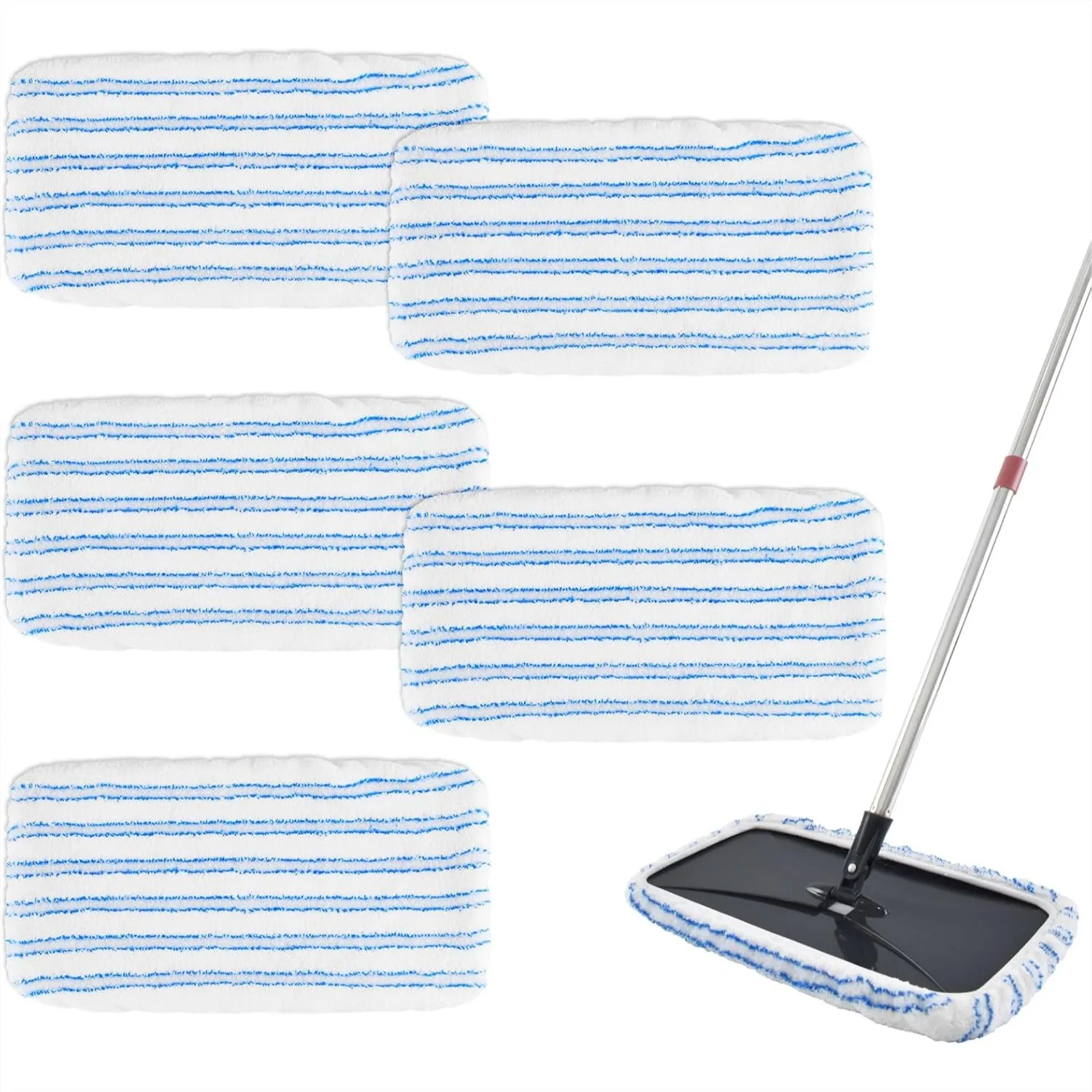 5 Pack Mop Heads Replacements for Hardwood Floors, Microfiber Mop Refills 15x8 Flat Dust Mop Pads, Washable Wet Dry Mopping Pads
5 Pack Mop Heads Replacements for Hardwood Floors, Microfiber Mop Refills 15x8 Flat Dust Mop Pads, Washable Wet Dry Mopping Pads