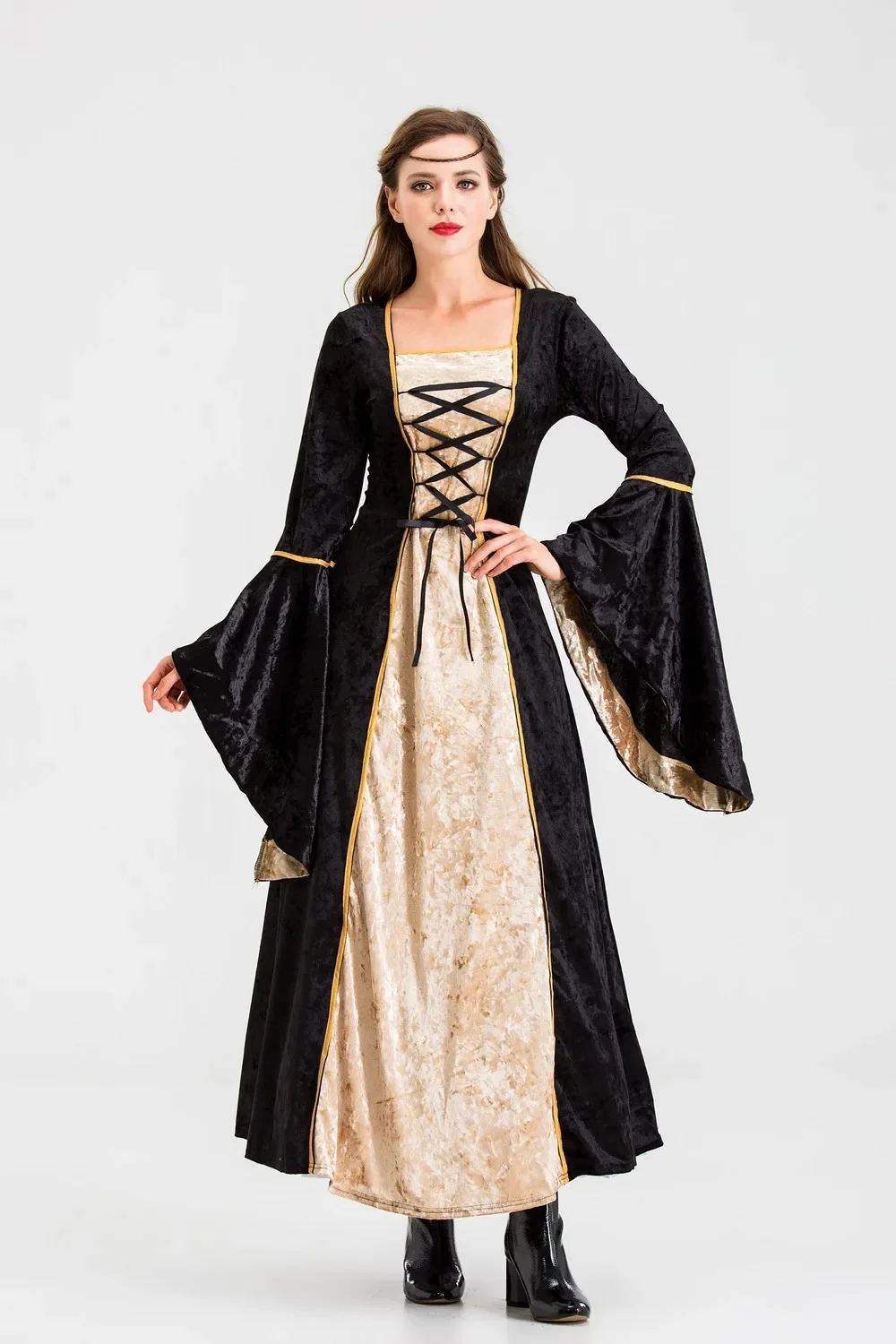 Women Wizard Cosplay Costume Autumn Winter Witch Role Play Fancy Dress Medieval Halloween Party Stage Performance Goddess Dress
Women Wizard Cosplay Costume Autumn Winter Witch Role Play Fancy Dress Medieval Halloween Party Stage Performance Goddess Dress
