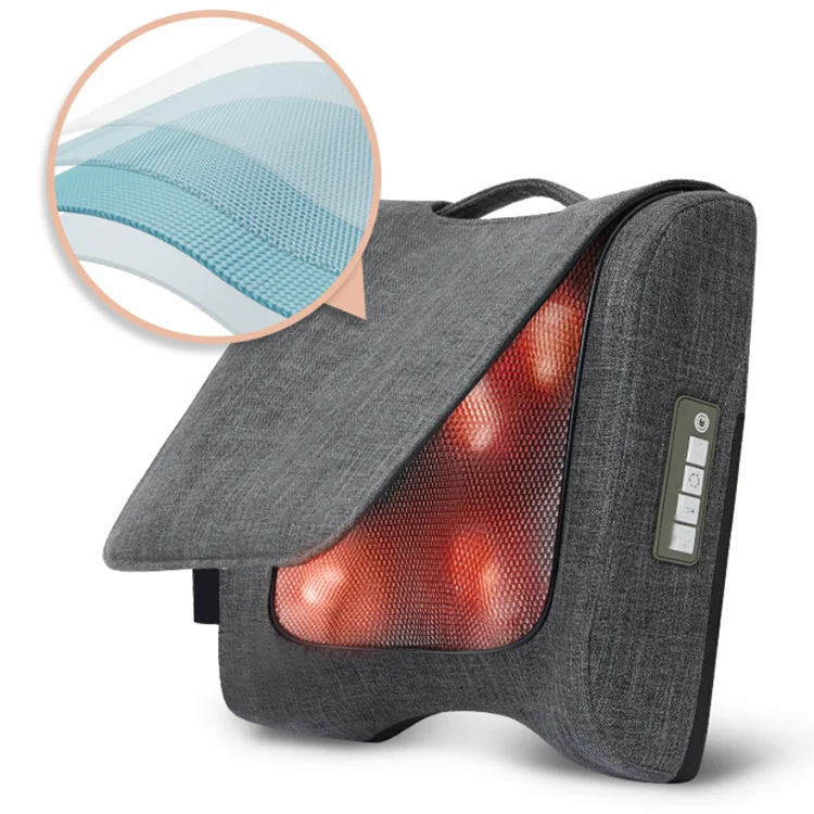 Wholesale Shiatsu Neck Massage Pillow with Heat Travel Electric Kneading Massager for Waist Application
Wholesale Shiatsu Neck Massage Pillow with Heat Travel Electric Kneading Massager for Waist Application