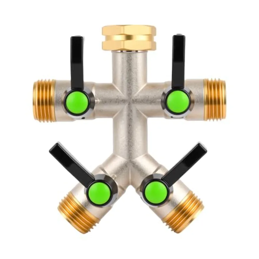 4 Way Hose Splitter High-Flow Heavy Garden Hose Splitter 4 Way Faucet Hose Splitter 3/4" Hose Spigot Adapter With 4 Valves
4 Way Hose Splitter High-Flow Heavy Garden Hose Splitter 4 Way Faucet Hose Splitter 3/4" Hose Spigot Adapter With 4 Valves