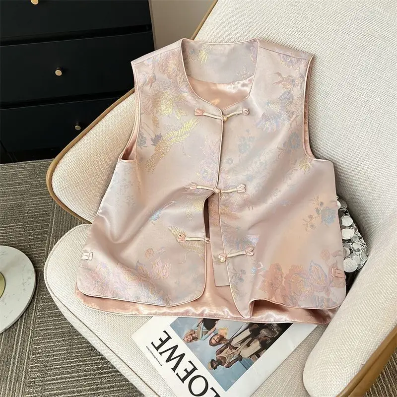 New Outerwear Women's Jackets Chinese Women's Jacquard Vest Women's Summer Retro National Style Buckle Outside the Vest Woman
New Outerwear Women's Jackets Chinese Women's Jacquard Vest Women's Summer Retro National Style Buckle Outside the Vest Woman