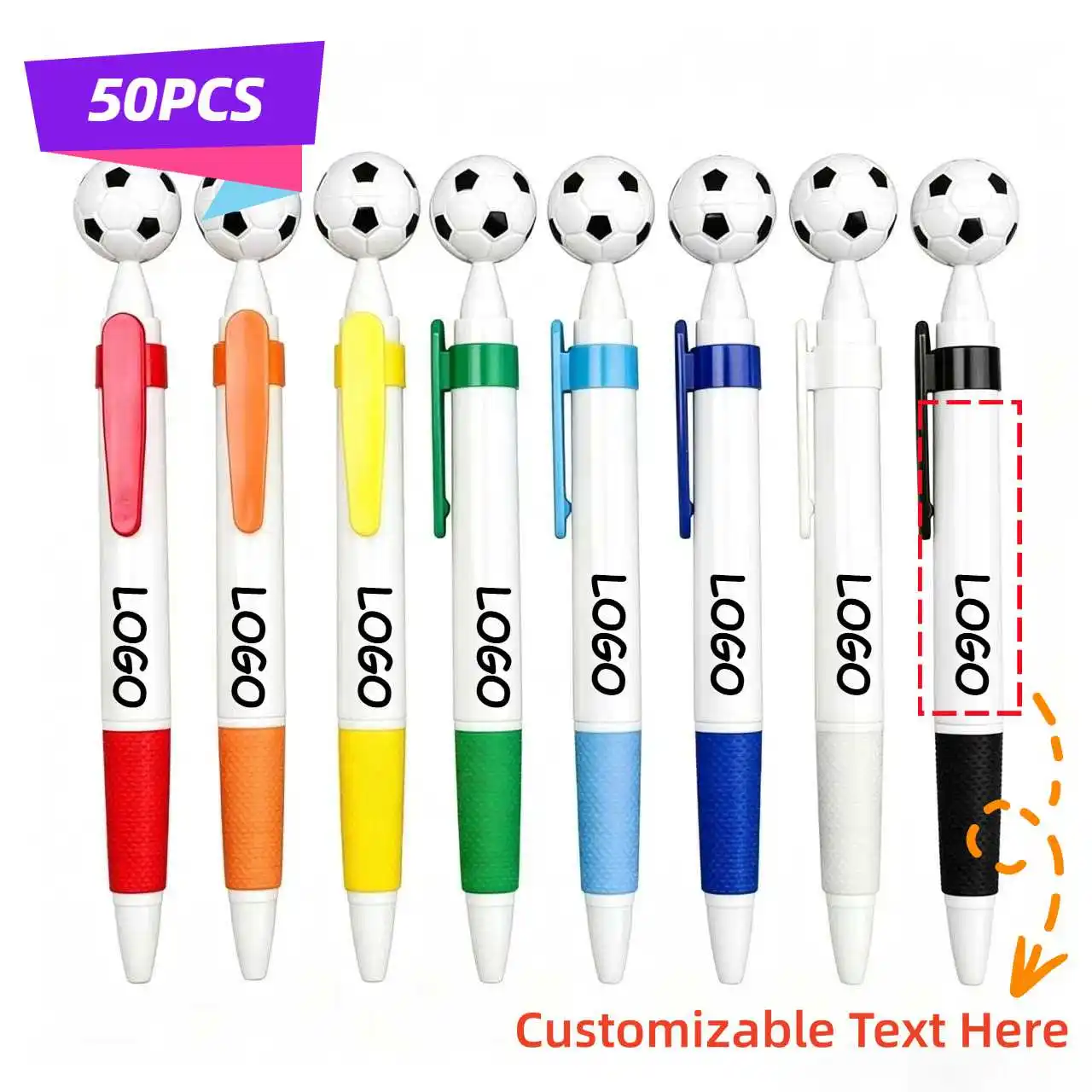 50pcs Customizable Football-Themed Ballpoint Pens Set Slip-Resistant Grip Black Ink Sports Design Party Gift for School & Office
50pcs Customizable Football-Themed Ballpoint Pens Set Slip-Resistant Grip Black Ink Sports Design Party Gift for School & Office