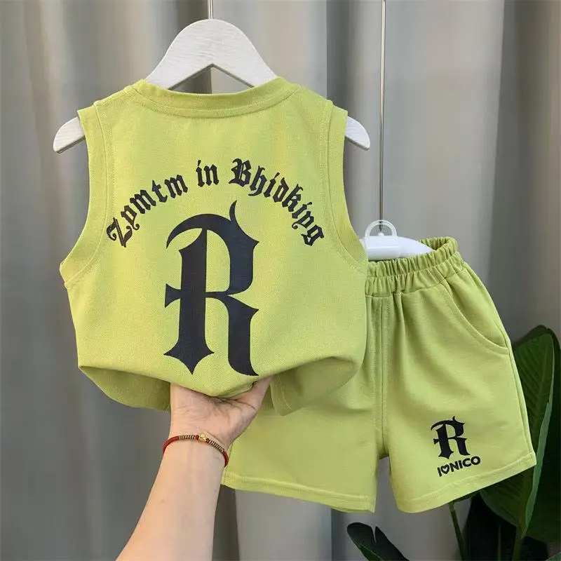 Children's Summer Clothing Set 2025 New Fashionable Boys and Babies Sleeveless T-shirt Shorts Two-Piece Set Kids Outfits
Children's Summer Clothing Set 2025 New Fashionable Boys and Babies Sleeveless T-shirt Shorts Two-Piece Set Kids Outfits
