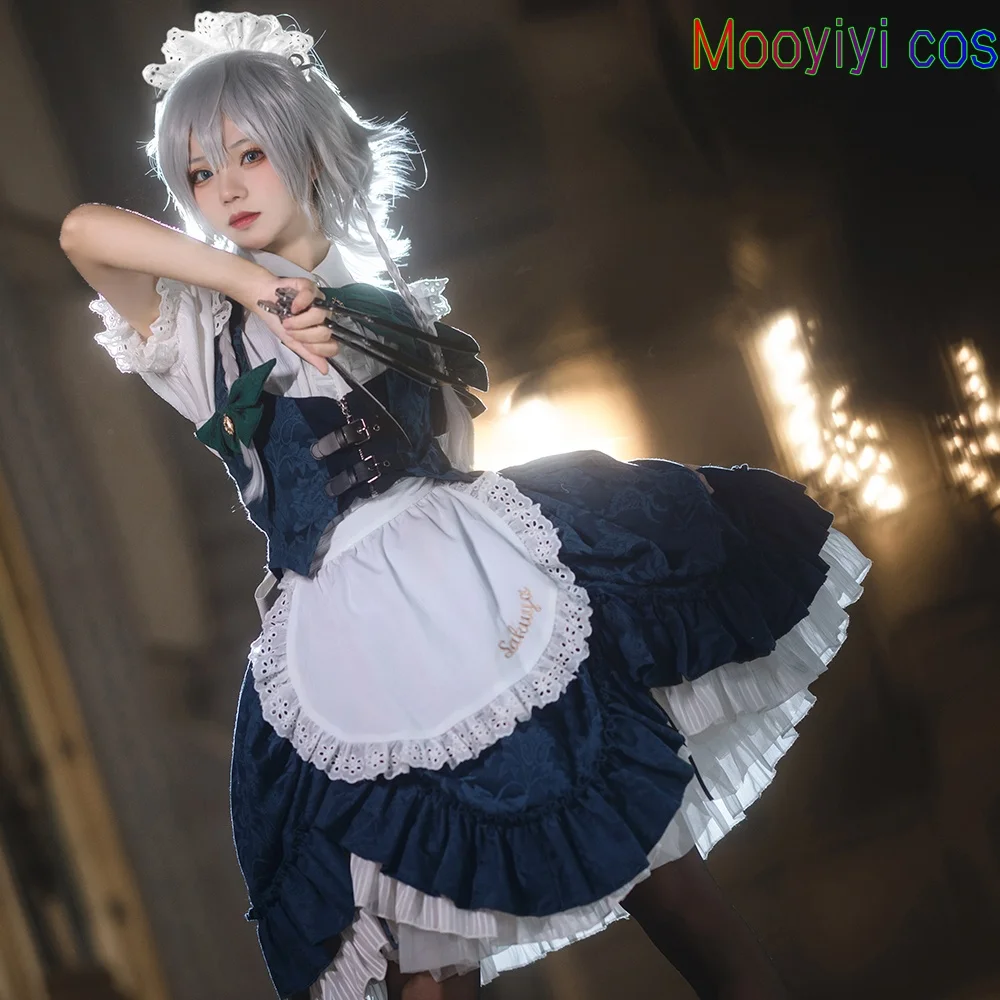 Izayoi Sakuya Косплей Костюм для Хэллоуина, Рождества, ролевых игр, вечеринки, комиксов, выставочной игры, размер Лолиты, S-XL, Touhou Project
Izayoi Sakuya Косплей Костюм для Хэллоуина, Рождества, ролевых игр, вечеринки, комиксов, выставочной игры, размер Лолиты, S-XL, Touhou Project