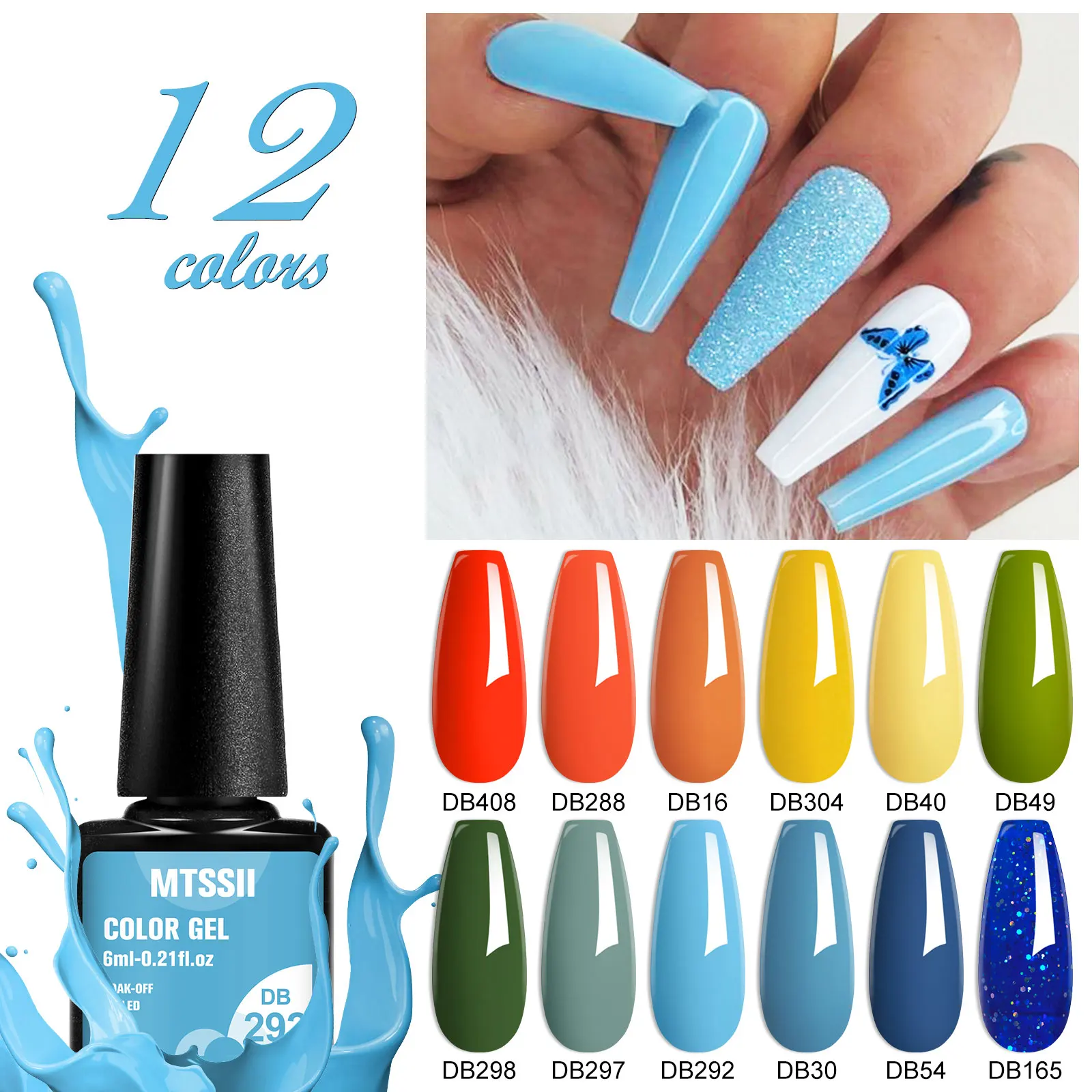 MTSSII 6ml Sea Blue Nail Gel Polish Set Olive Green Semi Permanent UV Gel For Nail Art Manicure Soak Off Gel Nail Polish Kit
MTSSII 6ml Sea Blue Nail Gel Polish Set Olive Green Semi Permanent UV Gel For Nail Art Manicure Soak Off Gel Nail Polish Kit