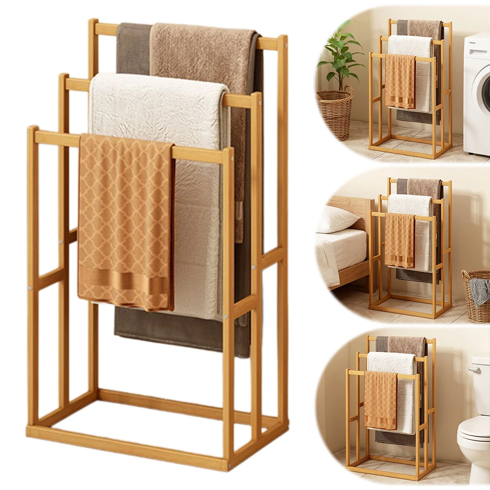 Wood Vertical Towel Rack with 3 Hanging Crossbars 3 Tier Standing Towel Rack Floor Towel Rack for Bathroom & Hand Towel
Wood Vertical Towel Rack with 3 Hanging Crossbars 3 Tier Standing Towel Rack Floor Towel Rack for Bathroom & Hand Towel