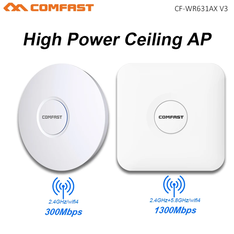 Comfast WIFI 4/5 300/1300Mbps Access Point Large Range Extender Wireless AP 2G+5Ghz High Power Wifi Ceiling AP Router 48V POE
Comfast WIFI 4/5 300/1300Mbps Access Point Large Range Extender Wireless AP 2G+5Ghz High Power Wifi Ceiling AP Router 48V POE