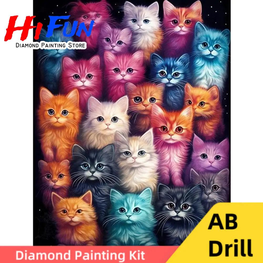 Abstract Colorful Cats 5d Diy AB Drill Diamond Painting Kits Kittens Full Drills Cross Stitch Mosaic Kitchen Office Decor Gift
Abstract Colorful Cats 5d Diy AB Drill Diamond Painting Kits Kittens Full Drills Cross Stitch Mosaic Kitchen Office Decor Gift