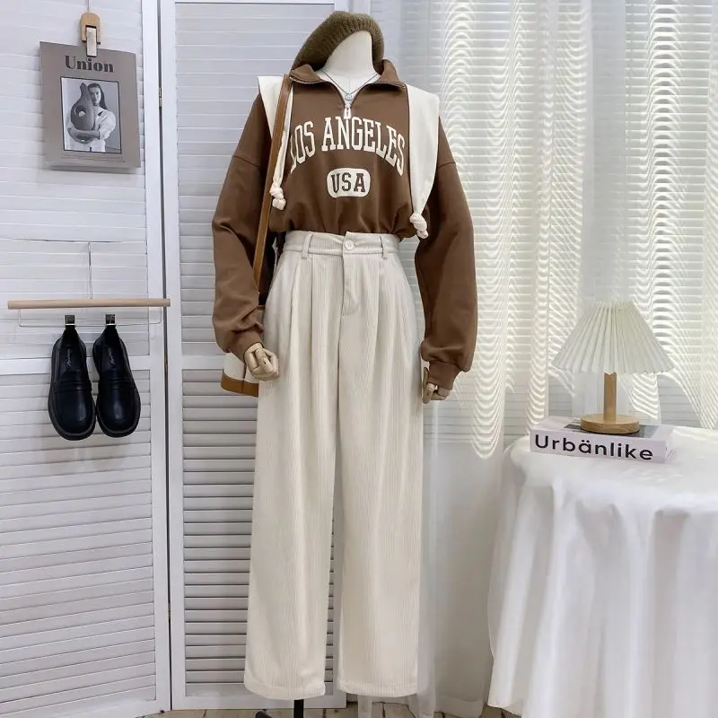 2023 Autumn and Winter New High Waist Loose and Slimming Mopping Floor All-Matching Straight Casual Lamp Wick Corduroy Pants
2023 Autumn and Winter New High Waist Loose and Slimming Mopping Floor All-Matching Straight Casual Lamp Wick Corduroy Pants