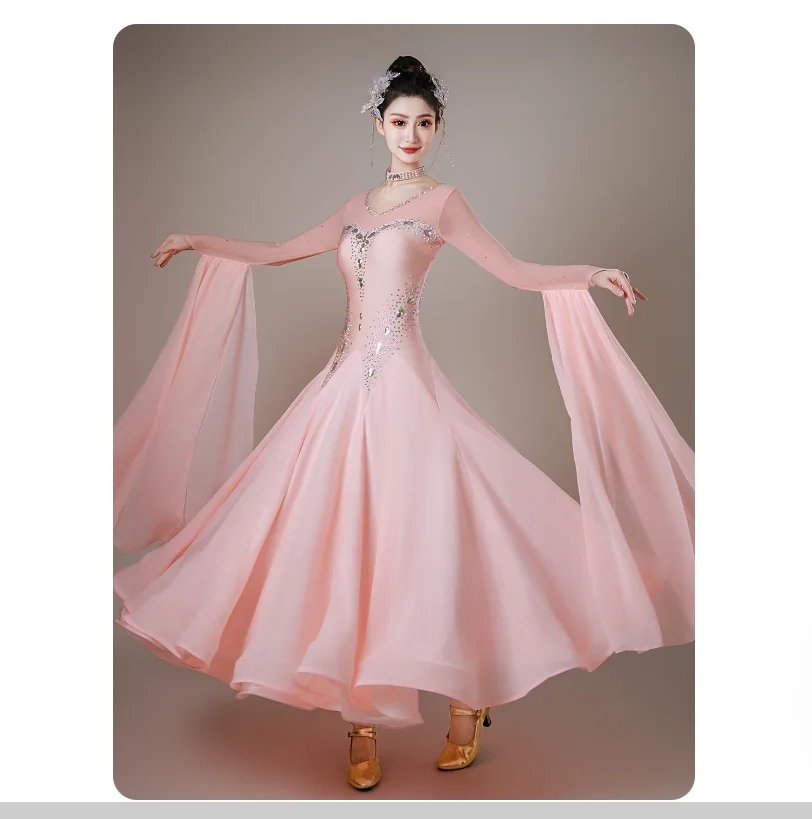 New Flowing Sparkling Modern Dance Costume for International Standard Dance Dress
New Flowing Sparkling Modern Dance Costume for International Standard Dance Dress
