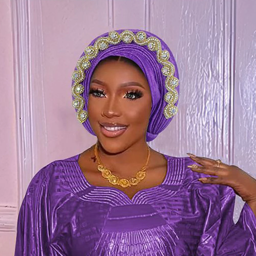 Luxury Diamonds Turban Cap for Women Nigeria Wedding Geles Party Headpiece Hijab Bonnet Hat African Auto Gele Headtie Head Wraps
Luxury Diamonds Turban Cap for Women Nigeria Wedding Geles Party Headpiece Hijab Bonnet Hat African Auto Gele Headtie Head Wraps